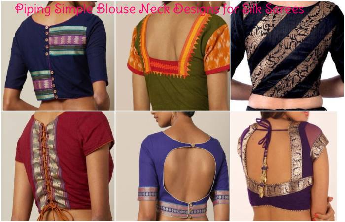 Neck Designs for Silk Sarees