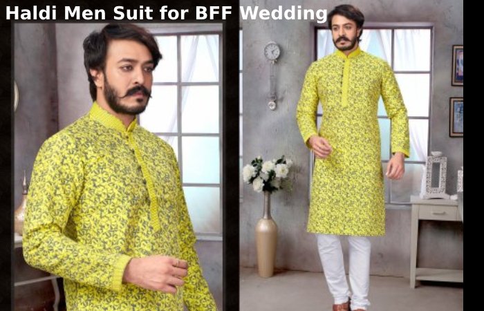 Haldi Men Suit for BFF Wedding