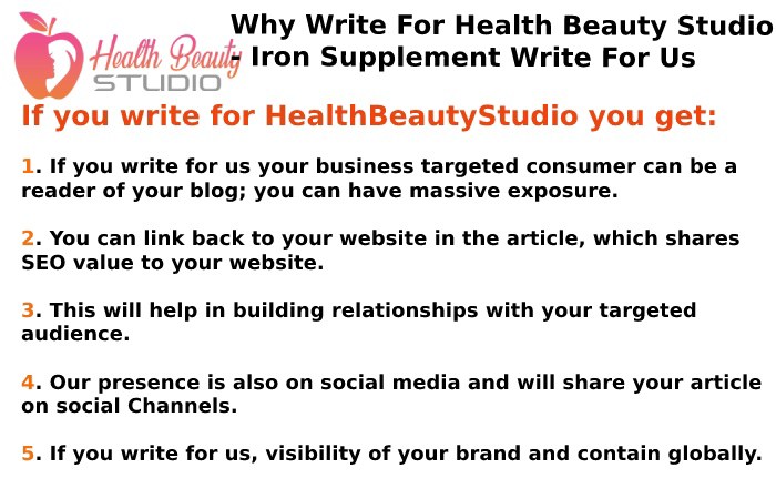 Why Write For Health Beauty Studio? – Iron Supplement Write For Us