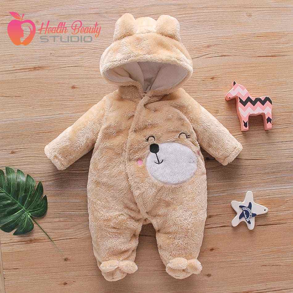 Bear Design Long-sleeve Baby Jumpsuit