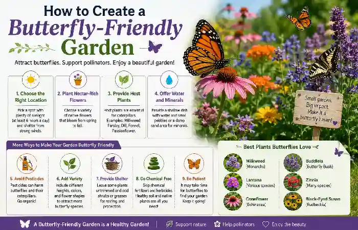 how to ceate butterfly-friendly garden