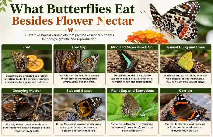 what butterflies eat beside flower