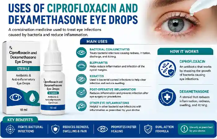 uses of Ciprofloxacin and Dexamethasone Eye